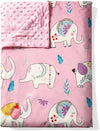 Hypnoser Ultra Soft Baby Minky Blanket Dotted Backing for Girls, 30x40 Inches, Elephant